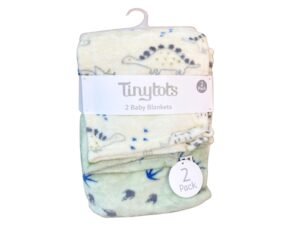 Frazadas para bebé con diseño de dinosaurios, pack de 2 de la marca TinyTots