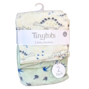 Frazadas para bebé con diseño de dinosaurios, pack de 2 de la marca TinyTots