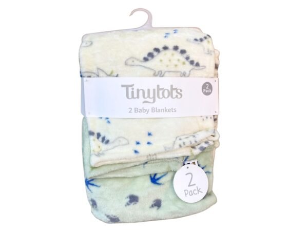 Frazadas para bebé con diseño de dinosaurios, pack de 2 de la marca TinyTots